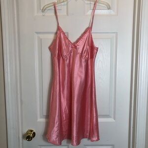 Adonna Pink and White Polka Dot Slip Dress  Size Medium